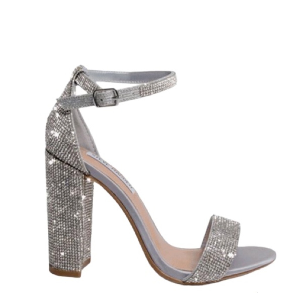 Steve Madden Silver Glitter Heels